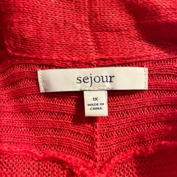Sejour sleeveless lightweight knit sweater in a beautiful orange color. Size 1x - Picture 6 of 8